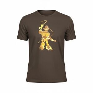 Gildan Mens Indiana Jones Graphic T Shirt Brown Heavy‎ Cotton XL